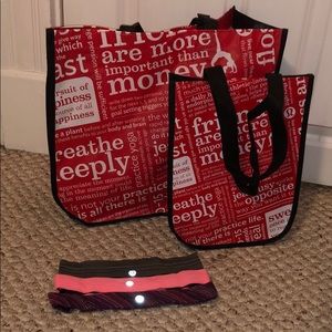 Lulu bags and headbands